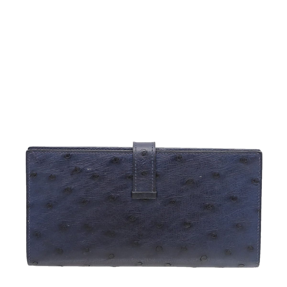 Hermes Bleu Saphir Ostrich Beam Wallet