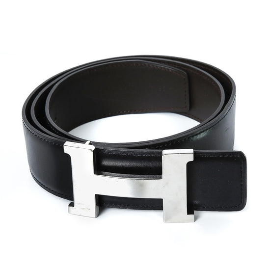 Hermes Black-Brown Reversible Belt 95