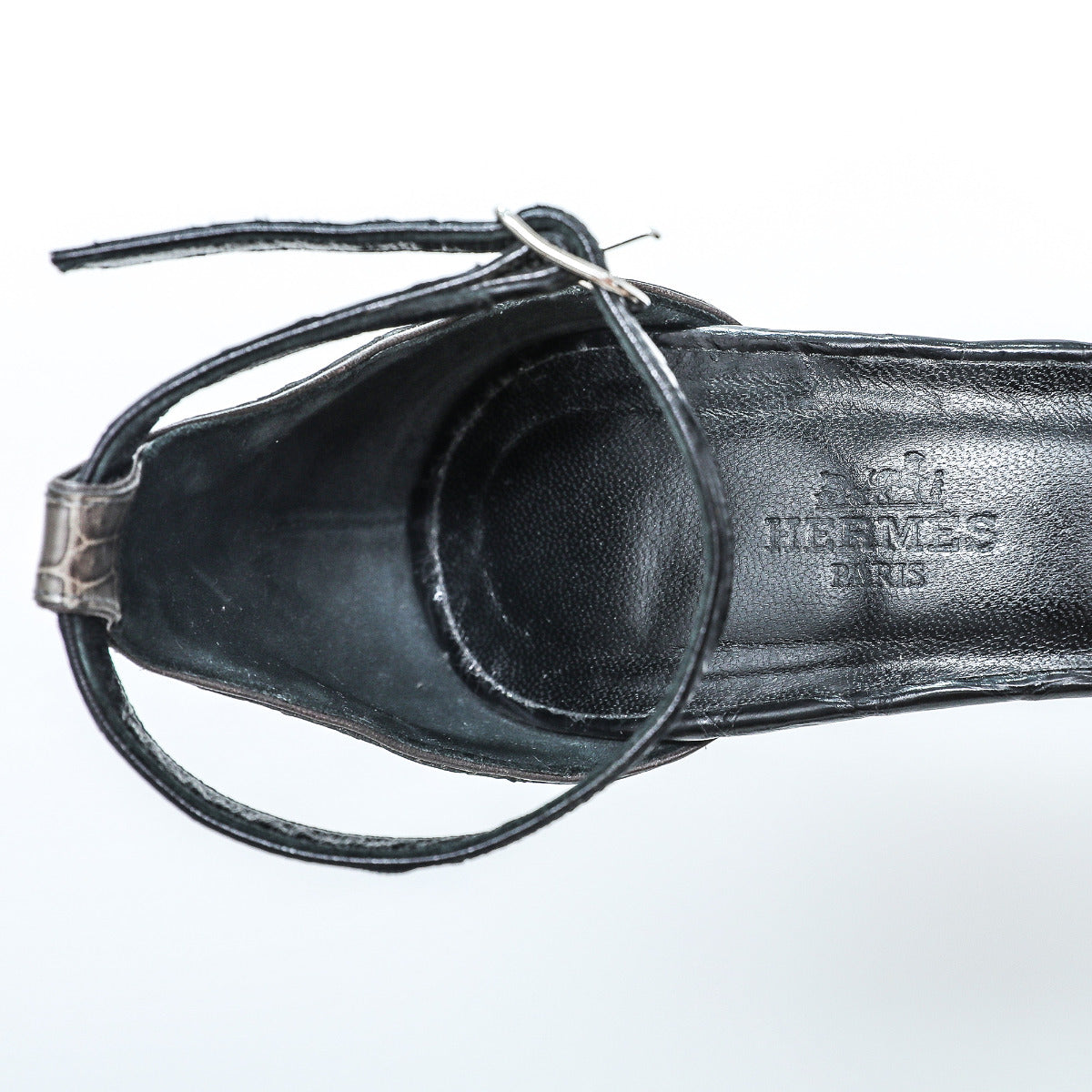 Hermes Crocodile Initiale Platform Sandal 38-Hermes-THE CLOSET