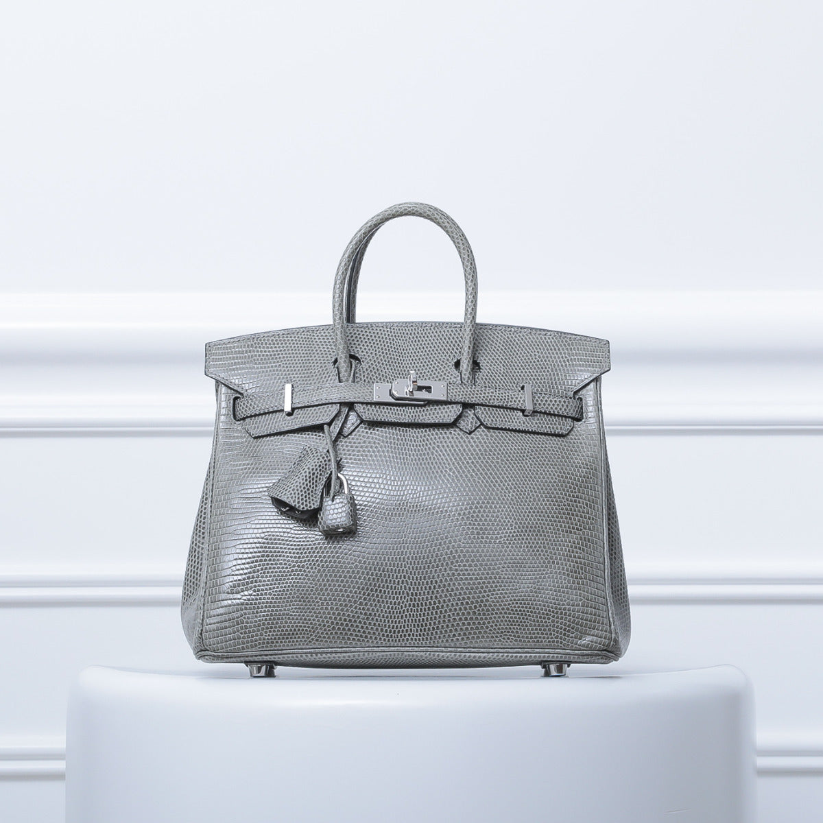 Hermes Gris Fonce Lizard Birikin 25-Hermes-THE CLOSET