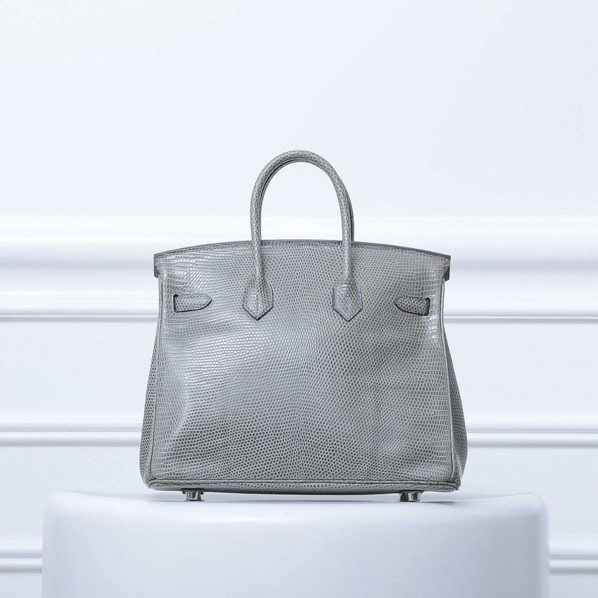 Hermes Gris Fonce Lizard Birikin 25-Hermes-THE CLOSET