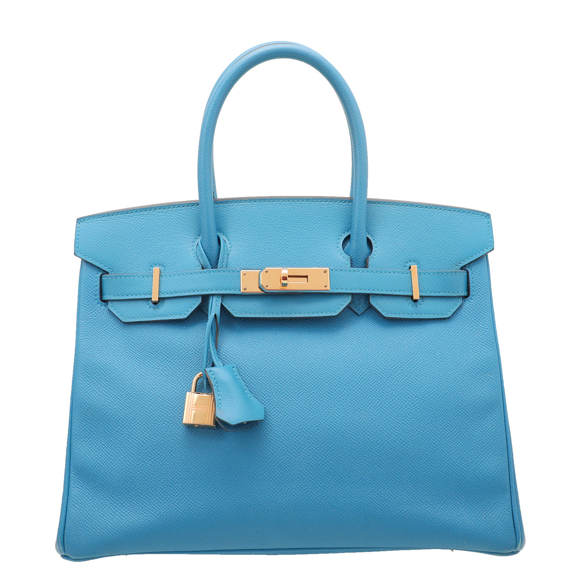 Hermes Blue Izmir Epsom Birkin 30 Bag