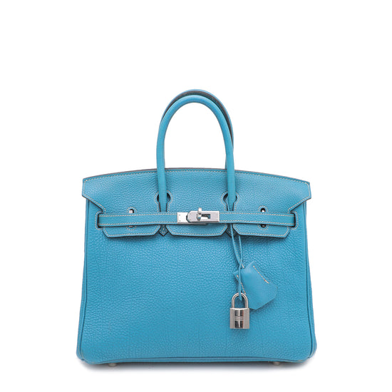 Hermes Blue Jean Togo Birkin 25 Bag