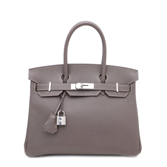 Hermes Etain Epsom Birkin 30 Bag