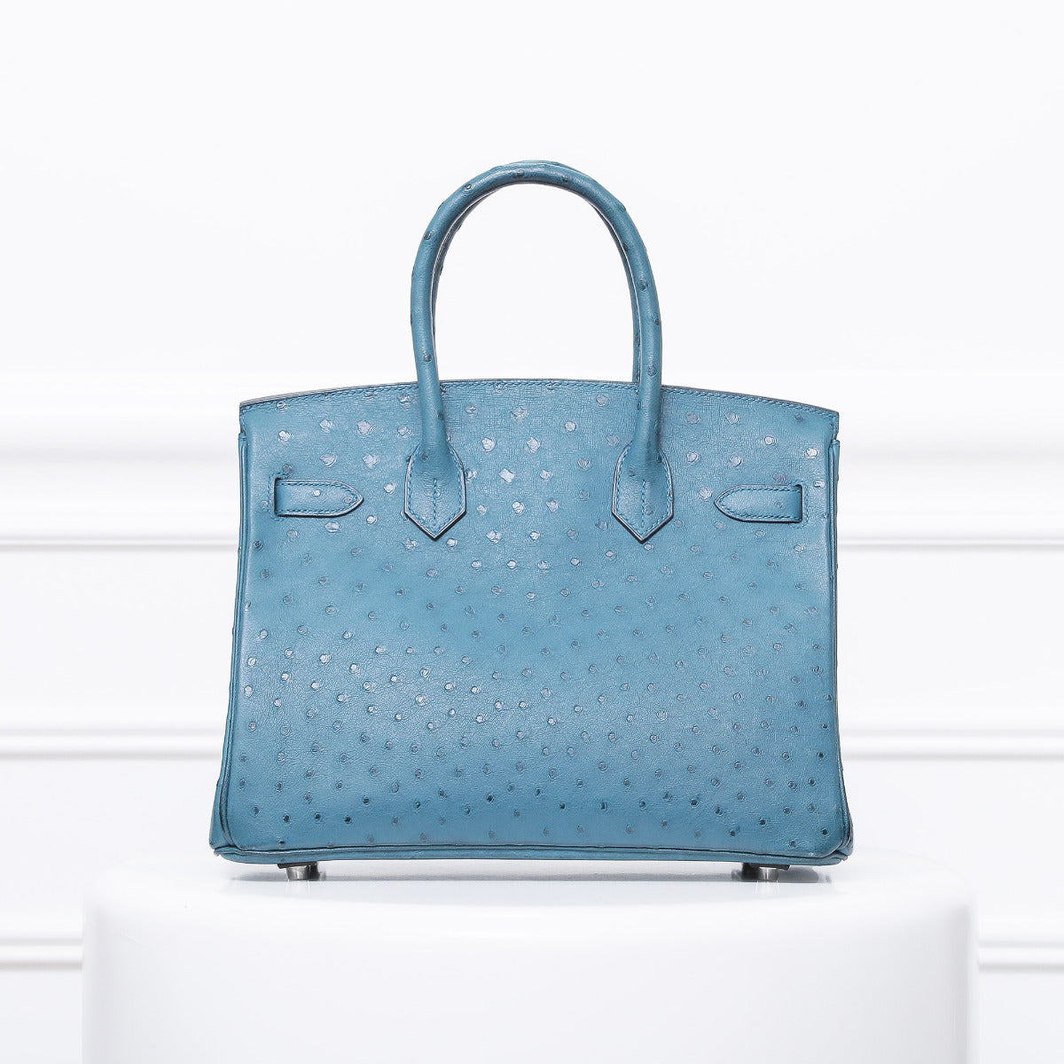Hermes Cobalt Ostrich Birkin 30-Hermes-THE CLOSET