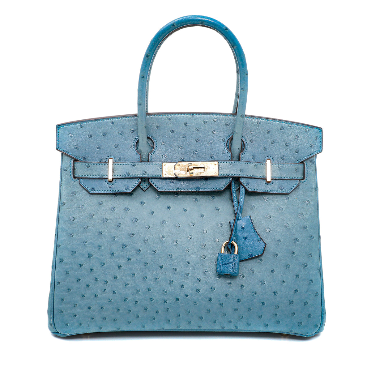Hermes Cobalt Ostrich Birkin Bag 30-Hermes-THE CLOSET
