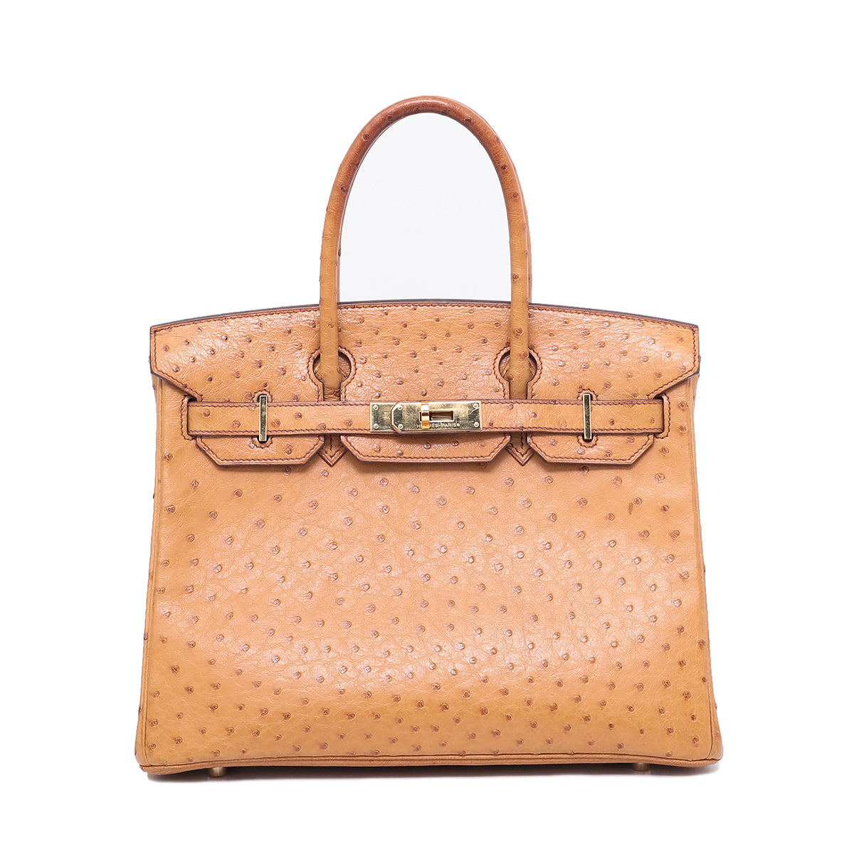 Hermes Gold Ostrich Birkin 30-Hermes-THE CLOSET