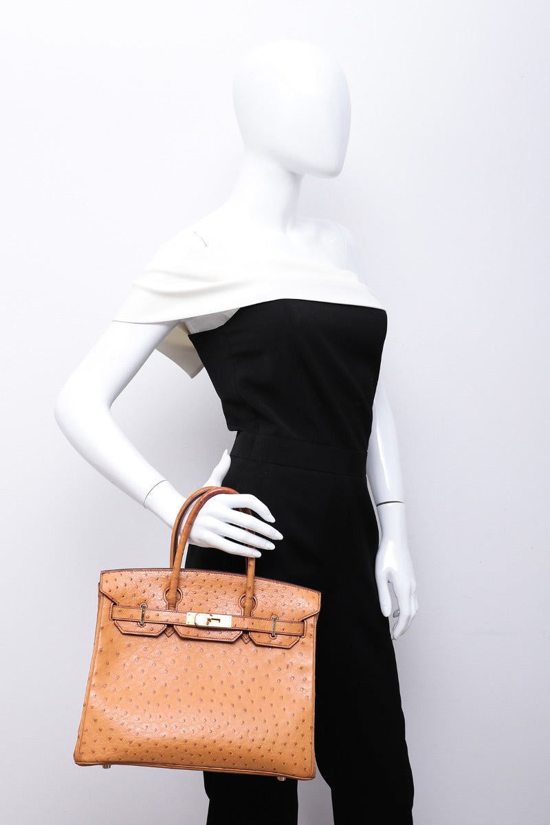 Hermes Gold Ostrich Birkin 30-Hermes-THE CLOSET
