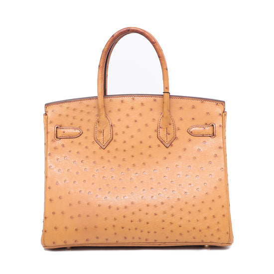 Hermès Birkin Ostrich Bag Gold 30cm