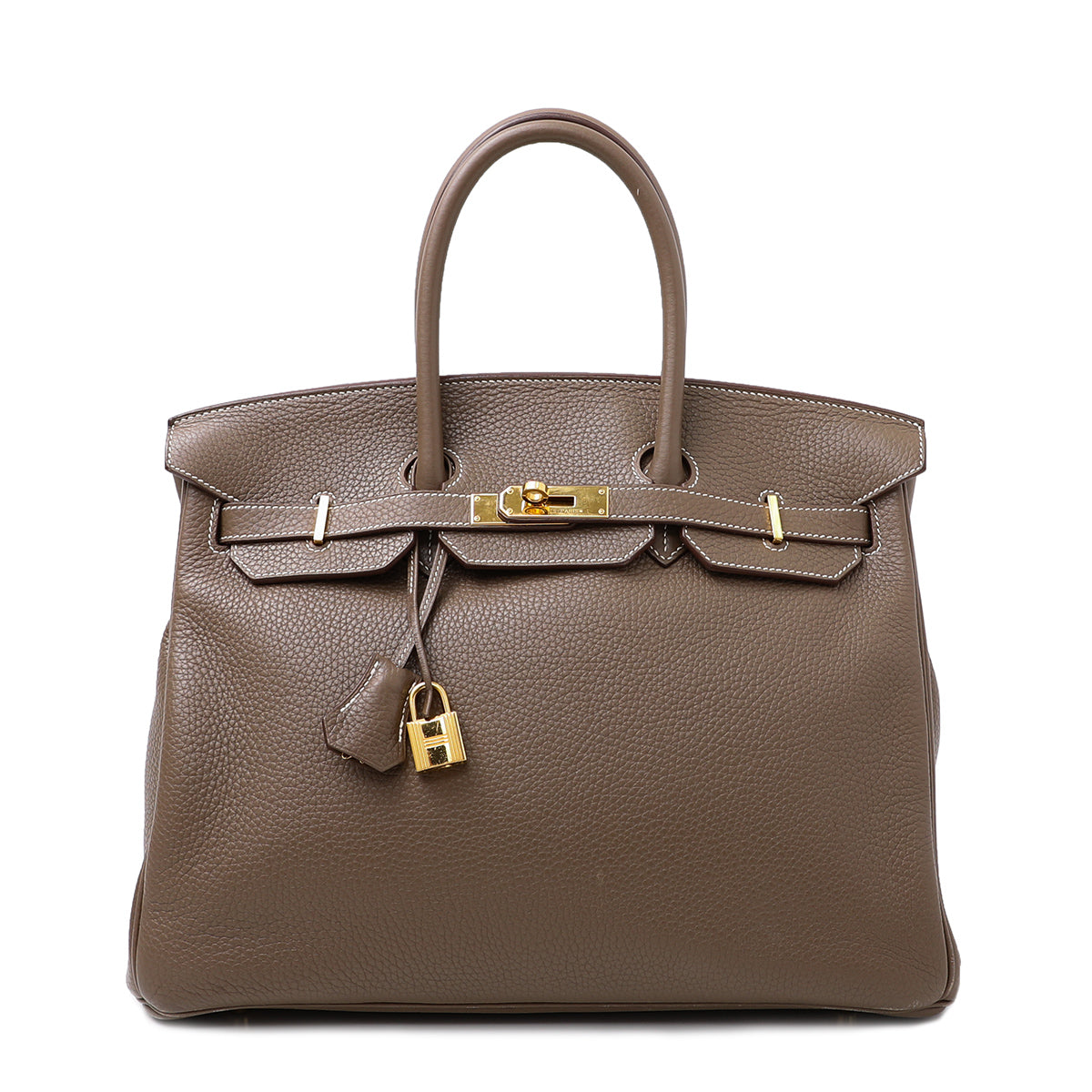 Hermes Etoupe Clemence Birkin 35-Hermes-THE CLOSET