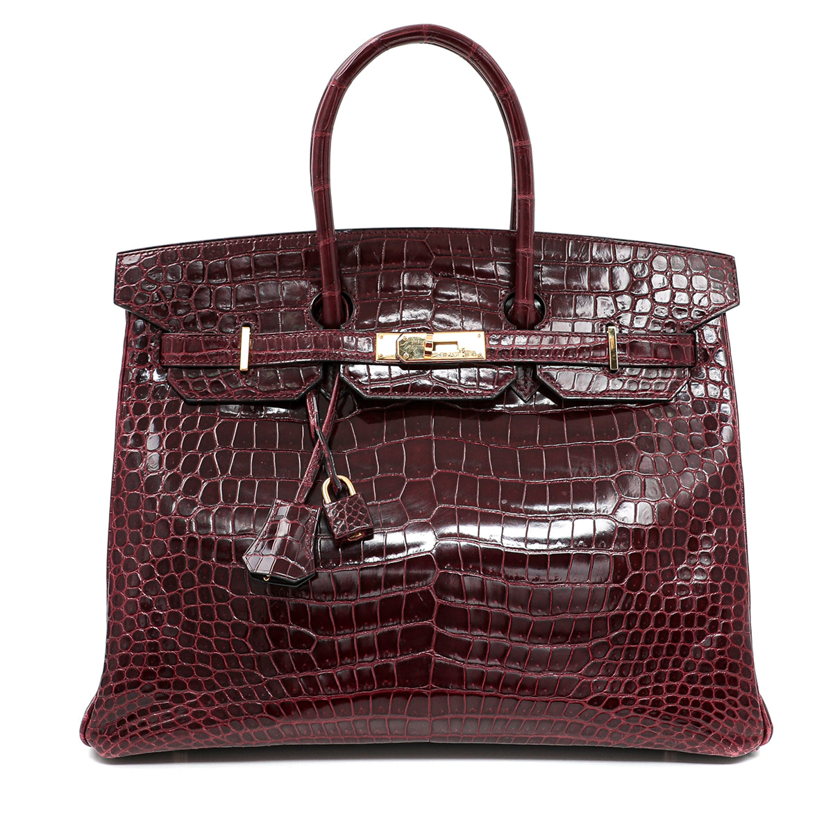 Hermes Rouge H Croco Birkin Bag 35-Hermes-THE CLOSET