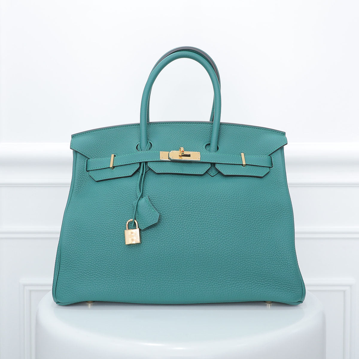 Hermes Malachite Birkin Bag 35-Hermes-THE CLOSET
