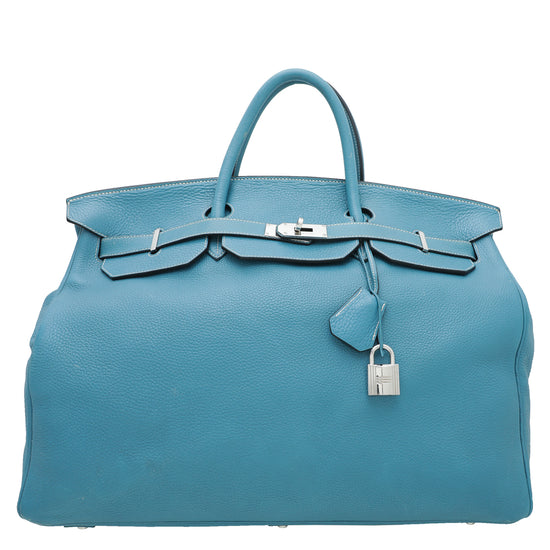 Hermes Blue Jean Birkin 50 Bag