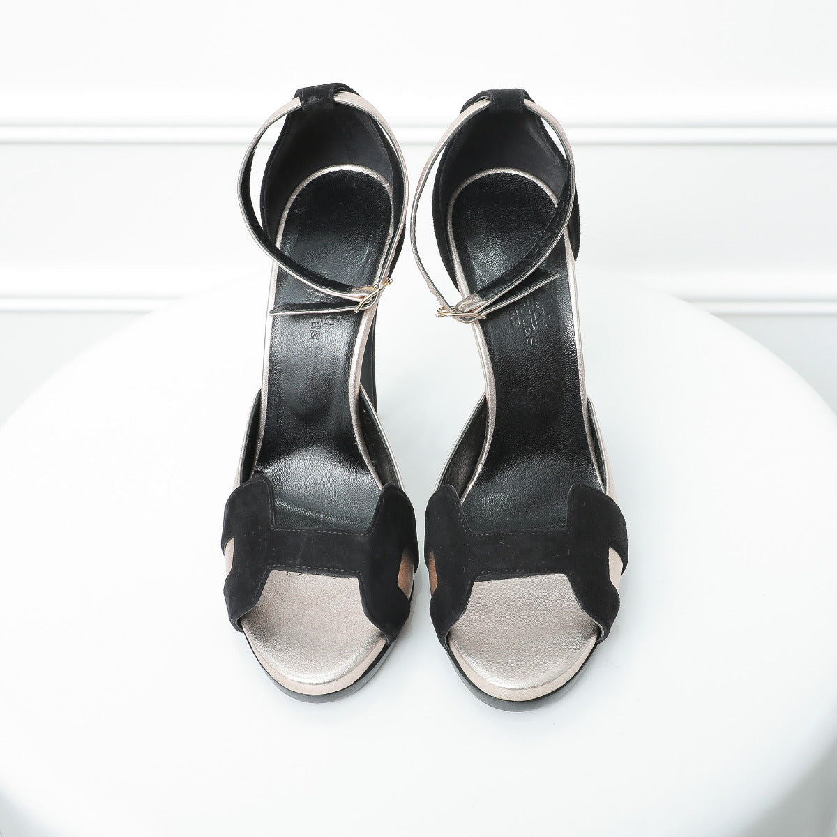 Hermes Bicolor Initiale Heels 37 ½-Hermes-THE CLOSET