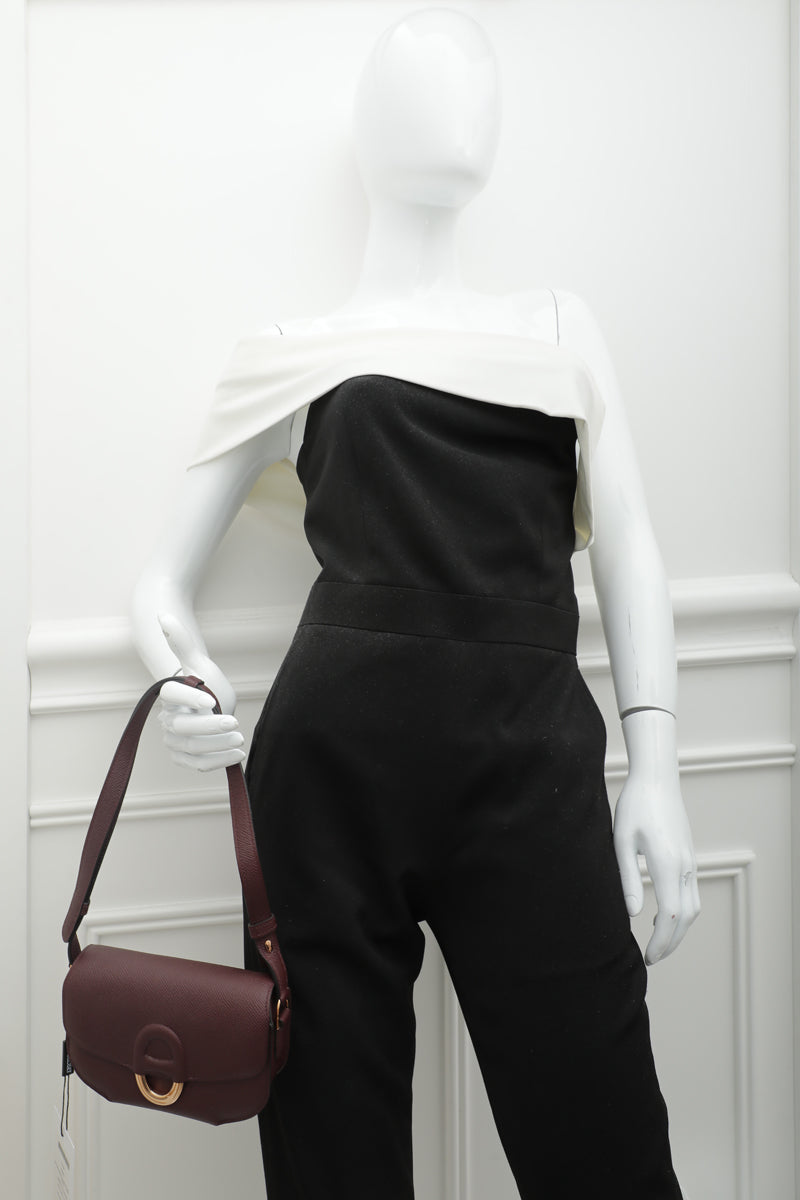 Hermes Bordeaux Epsom Cherche Midi 18 Bag W- Twilly-Hermes-THE CLOSET