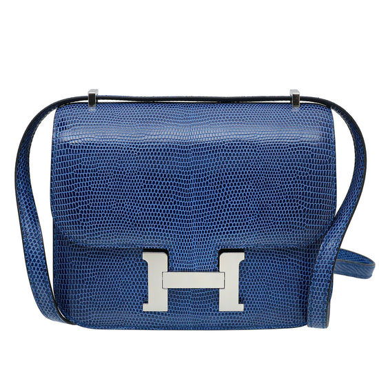 Hermes Bleu Saphir Lizard Constance III Mini Bag