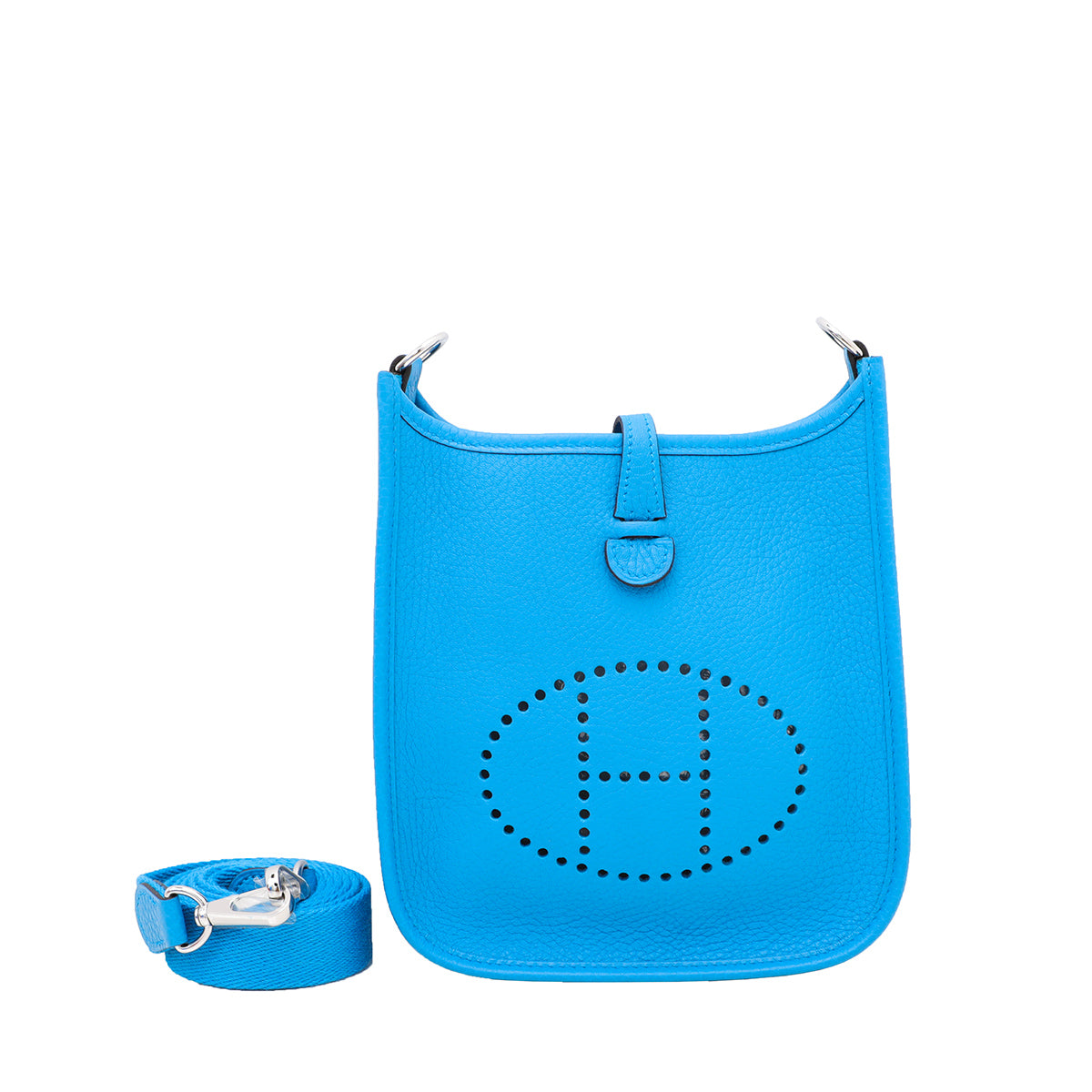 Hermes Blue Zanzibar Clemence Evelyne TBM Bag-Hermes-THE CLOSET