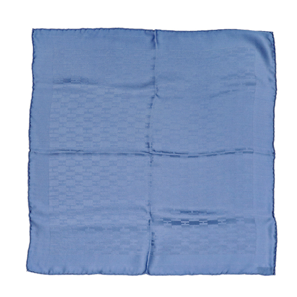 Hermes Greyish Blue H Logo Silk Square Scarf-Hermes-THE CLOSET