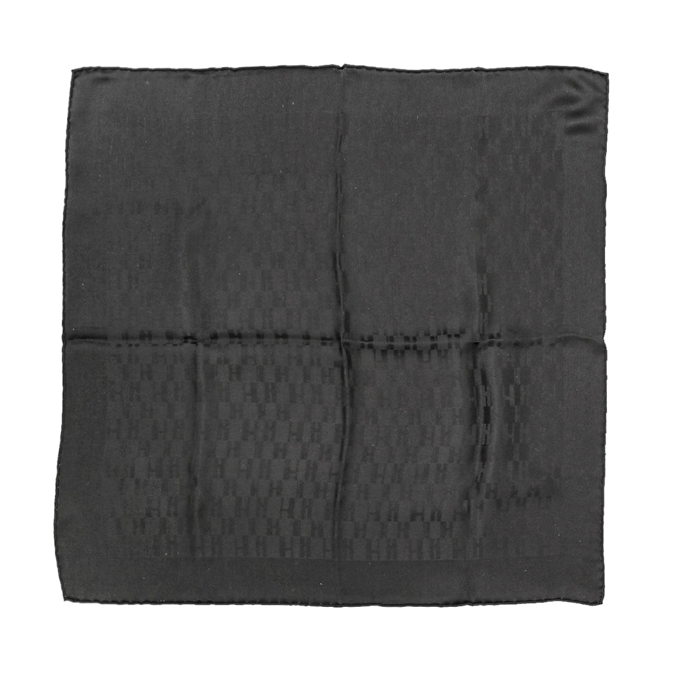 Hermes Noir H Logo Silk Square Scarf-Hermes-THE CLOSET