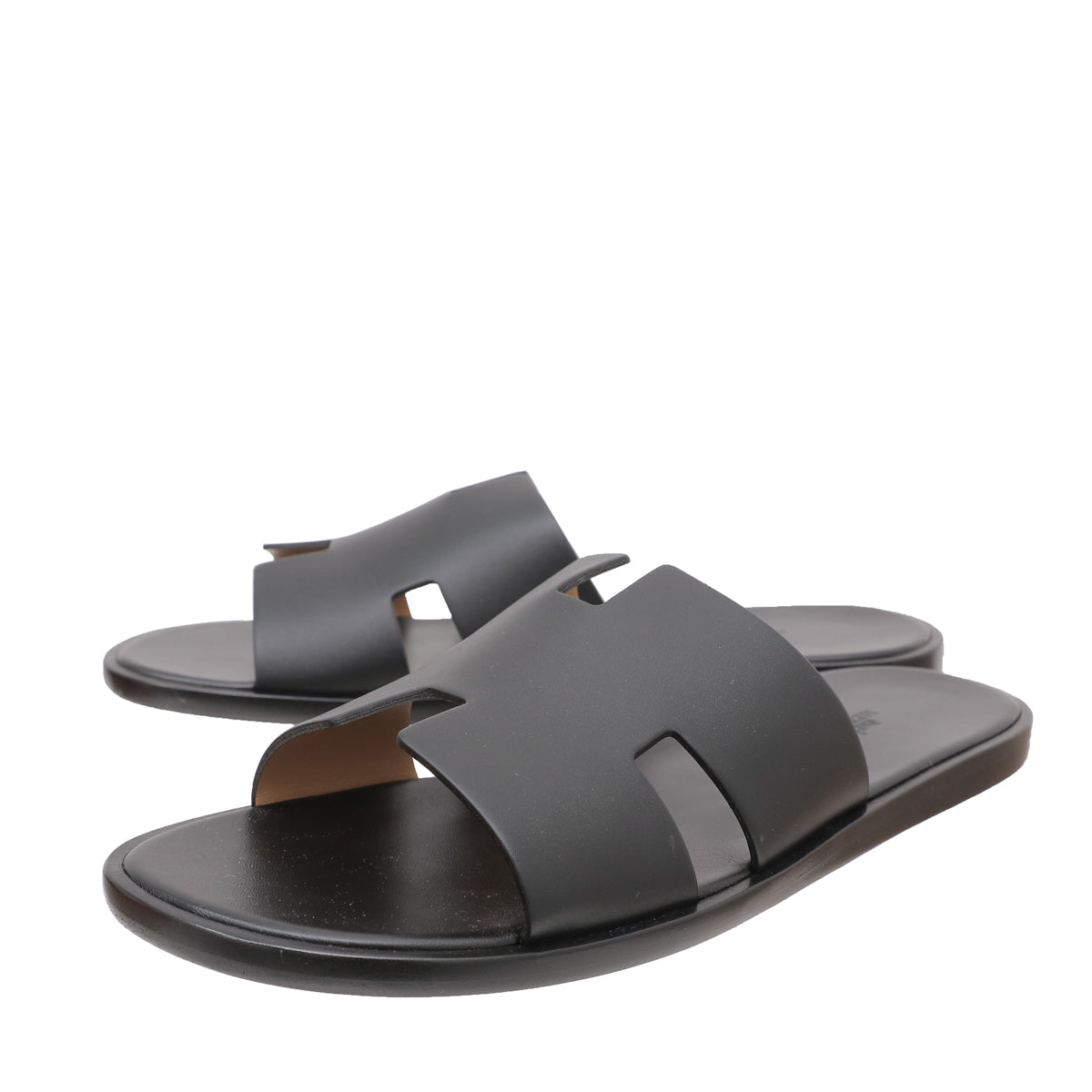 Hermes Noir Izmir Men Sandals 44.5-Hermes-THE CLOSET