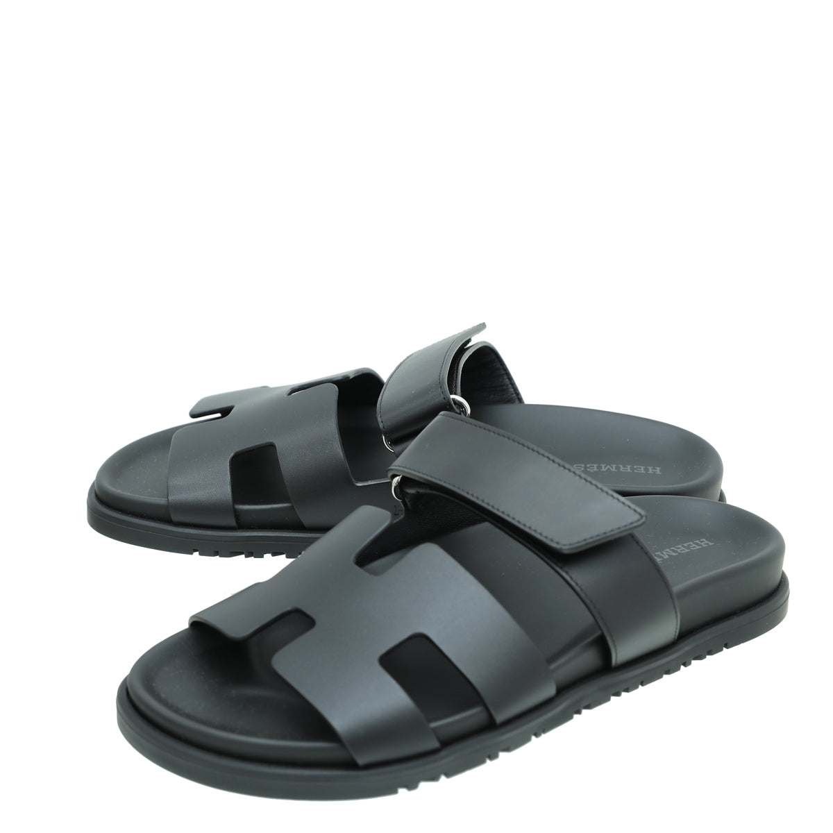 Hermes Noir Chypre Sandal 38.5-Hermes-THE CLOSET