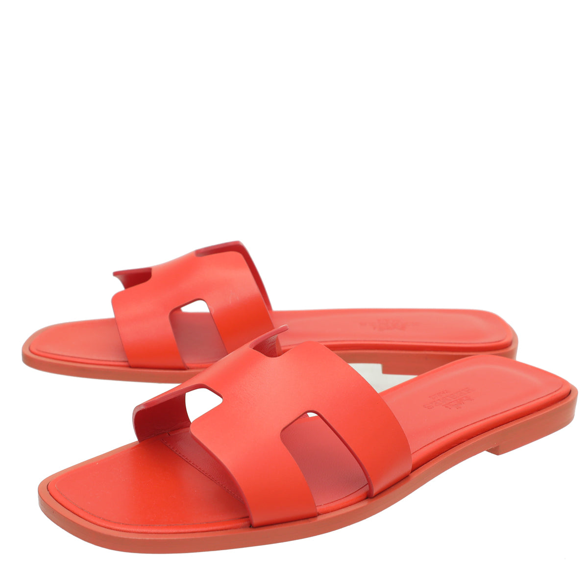 Hermes Coquelicot Oran Sandals 37-Hermes-THE CLOSET