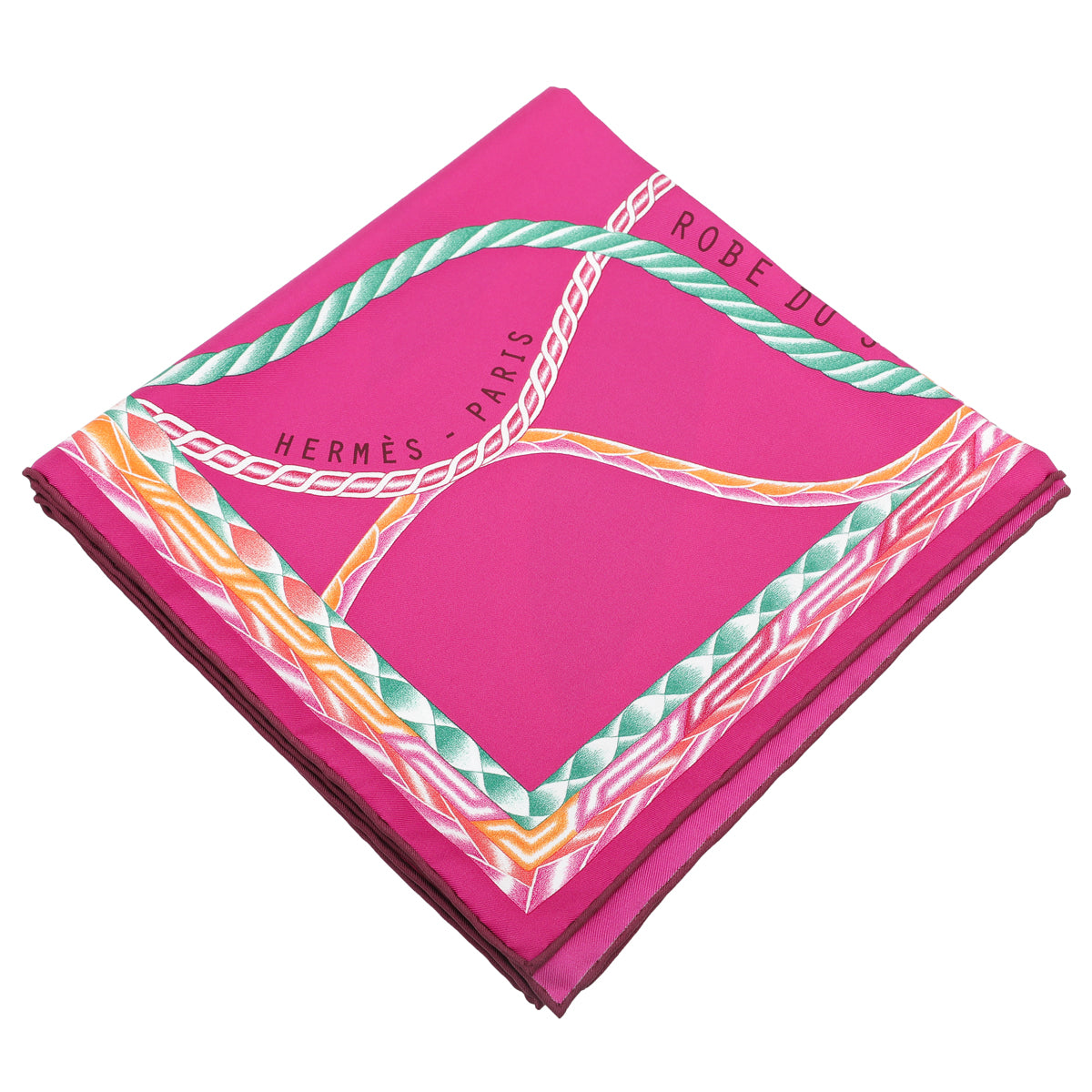 Hermes Pink Multicolor Robe Du Soir Silk Scarf-Hermes-THE CLOSET