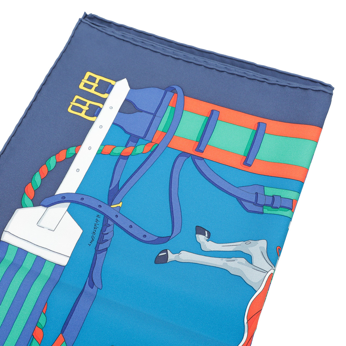 Hermes Blue Multicolor Ronds De Marche By Hubert Scarf-Hermes-THE CLOSET