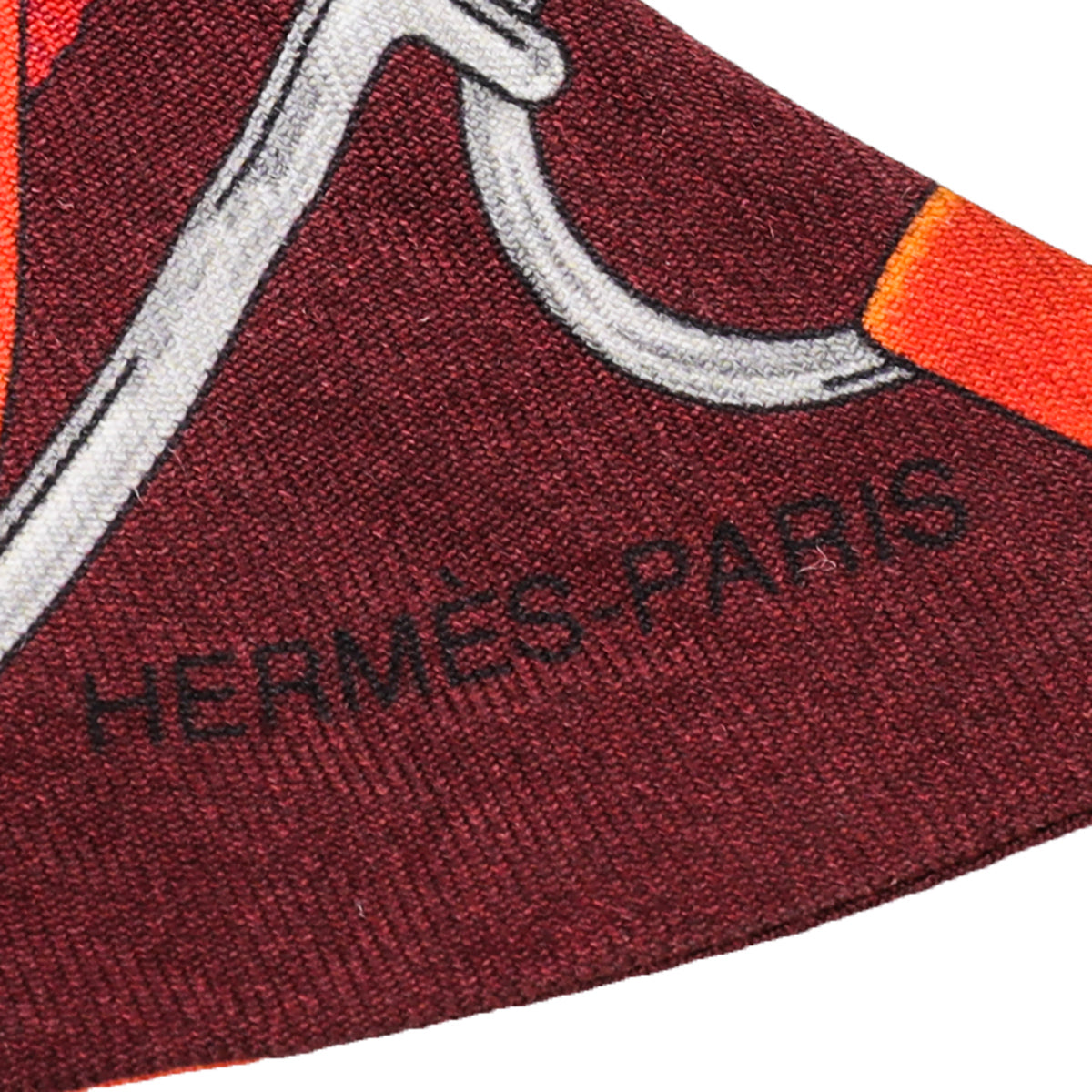Hermes Multicolor Buckle Print Silk Twilly Scarf