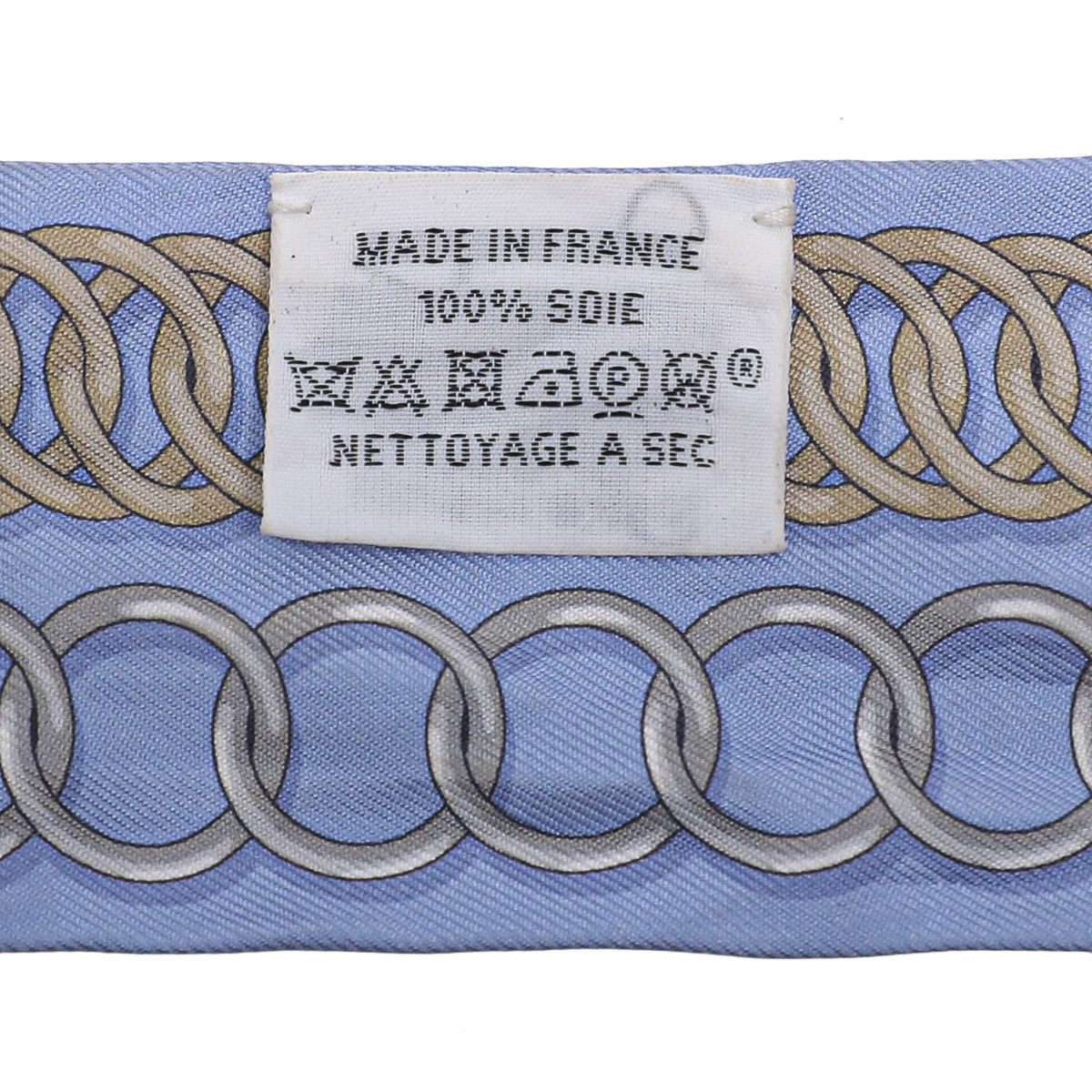 Hermes Blue Chain Print Twilly Scarf-Hermes-THE CLOSET