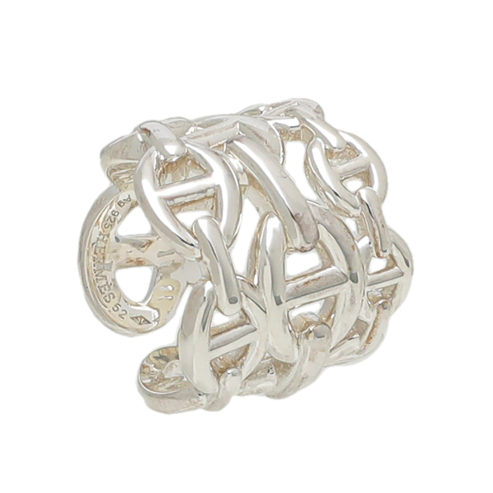 Hermes Silver Chaine D'ancre Enchainee Ring 52-Hermes-THE CLOSET