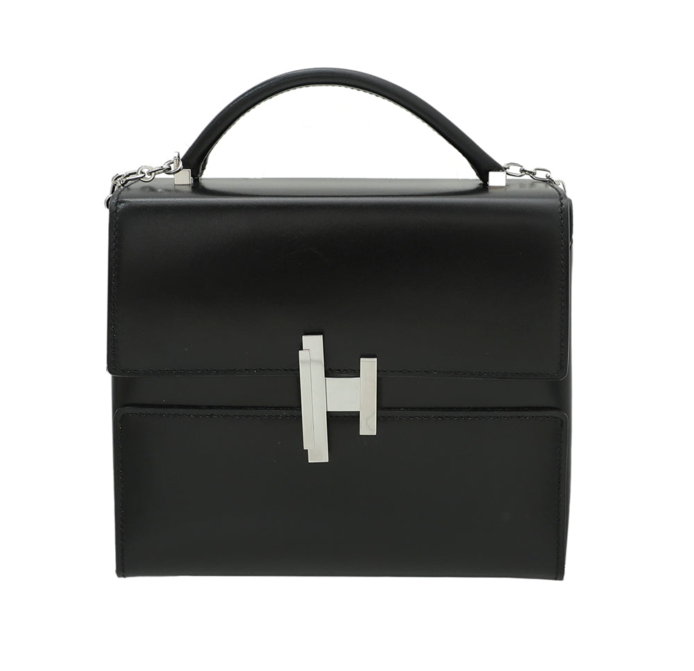 Hermes Noir Cinhetic Veau Tadelakt Box Bag