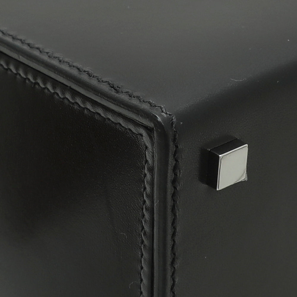 Hermes Noir Cinhetic Veau Tadelakt Box Bag-Hermes-THE CLOSET