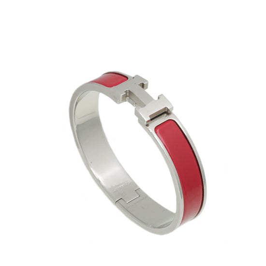 Hermes Red Clic Clac Bracelet