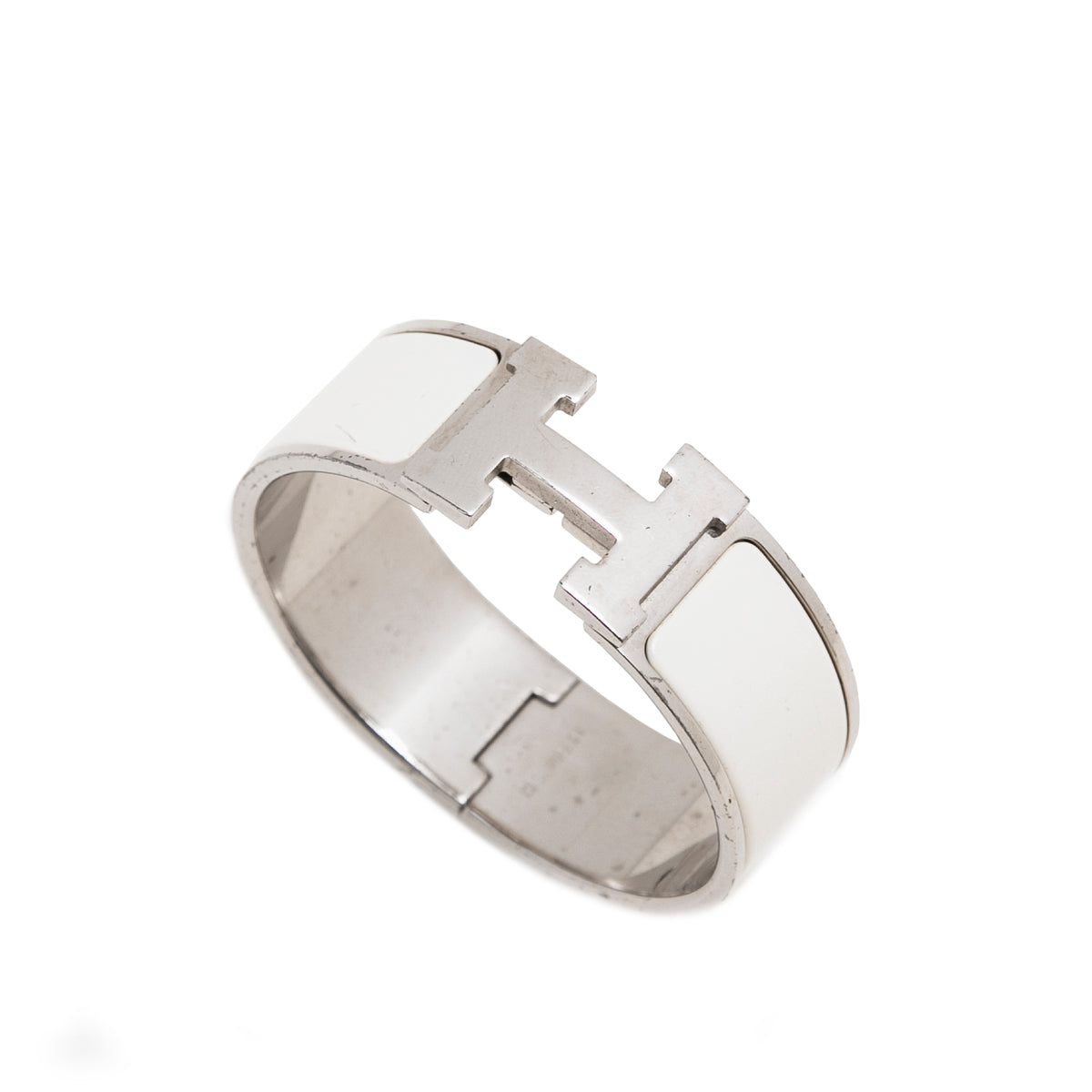 Hermes White Clic Clac H Bangle Bracelet-Hermes-THE CLOSET
