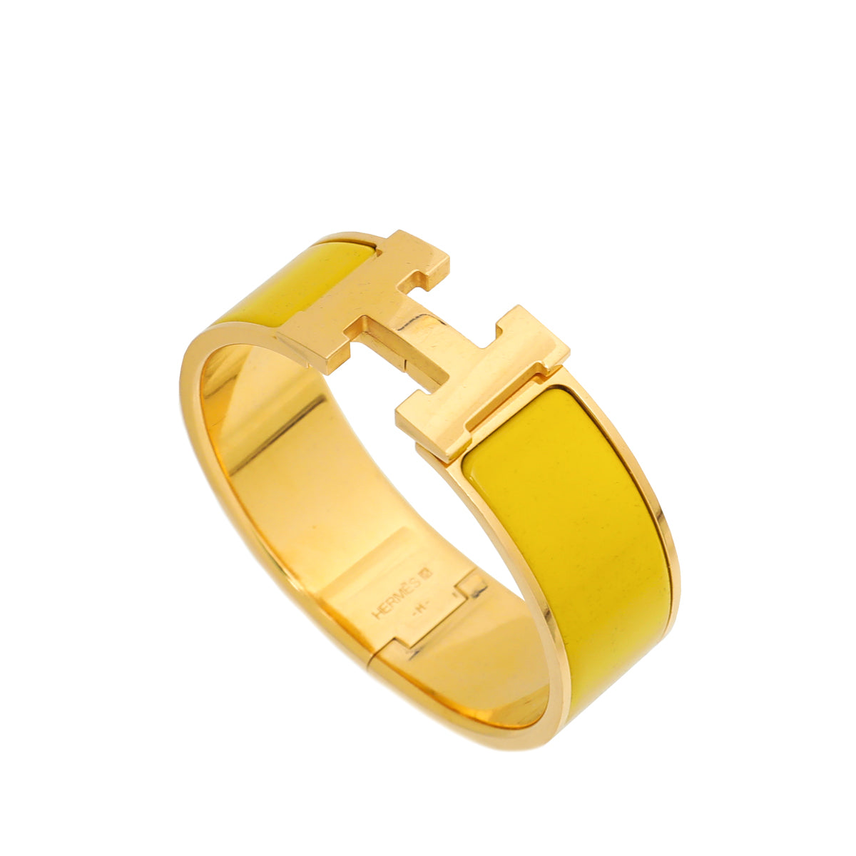 Hermes Yellow Clic Clac H Bracelet