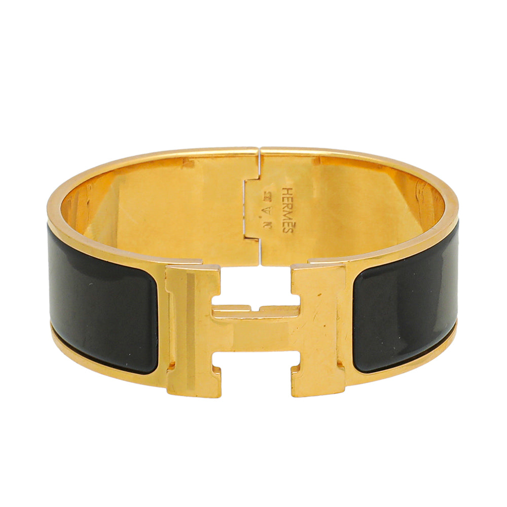 Hermes Noir Clic Clac H GM Bracelet-Hermes-THE CLOSET