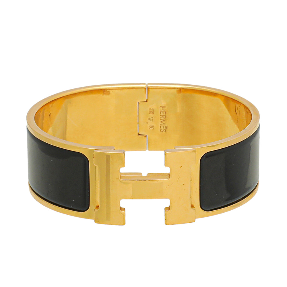 Hermes Noir Clic Clac H GM Bracelet