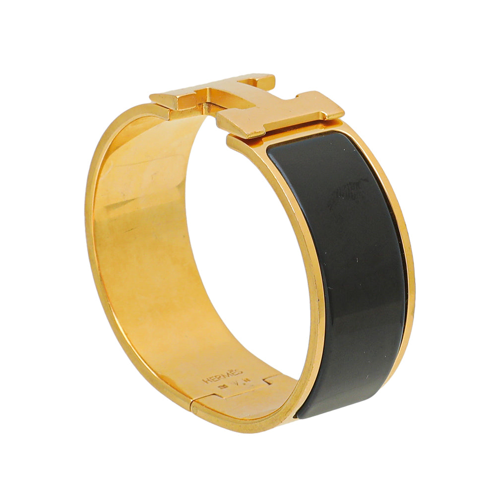 Hermes Noir Clic Clac H GM Bracelet-Hermes-THE CLOSET