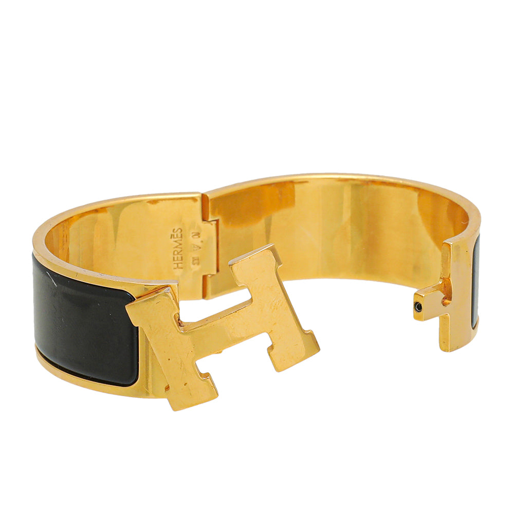 Hermes Noir Clic Clac H GM Bracelet-Hermes-THE CLOSET