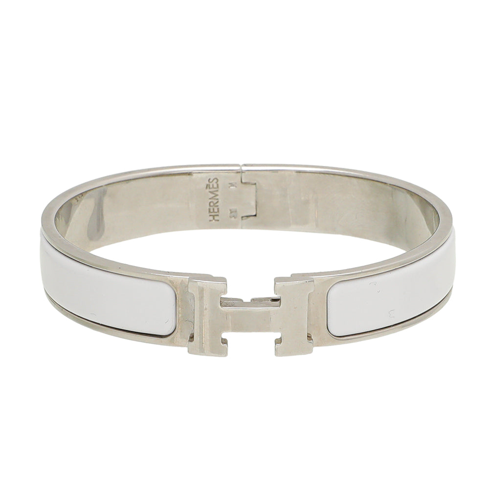Hermes Blanc Clic Clac H GM Bracelet-Hermes-THE CLOSET