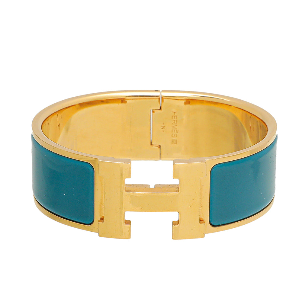 Hermes Teal Clic Clac H PM Bracelet-Hermes-THE CLOSET