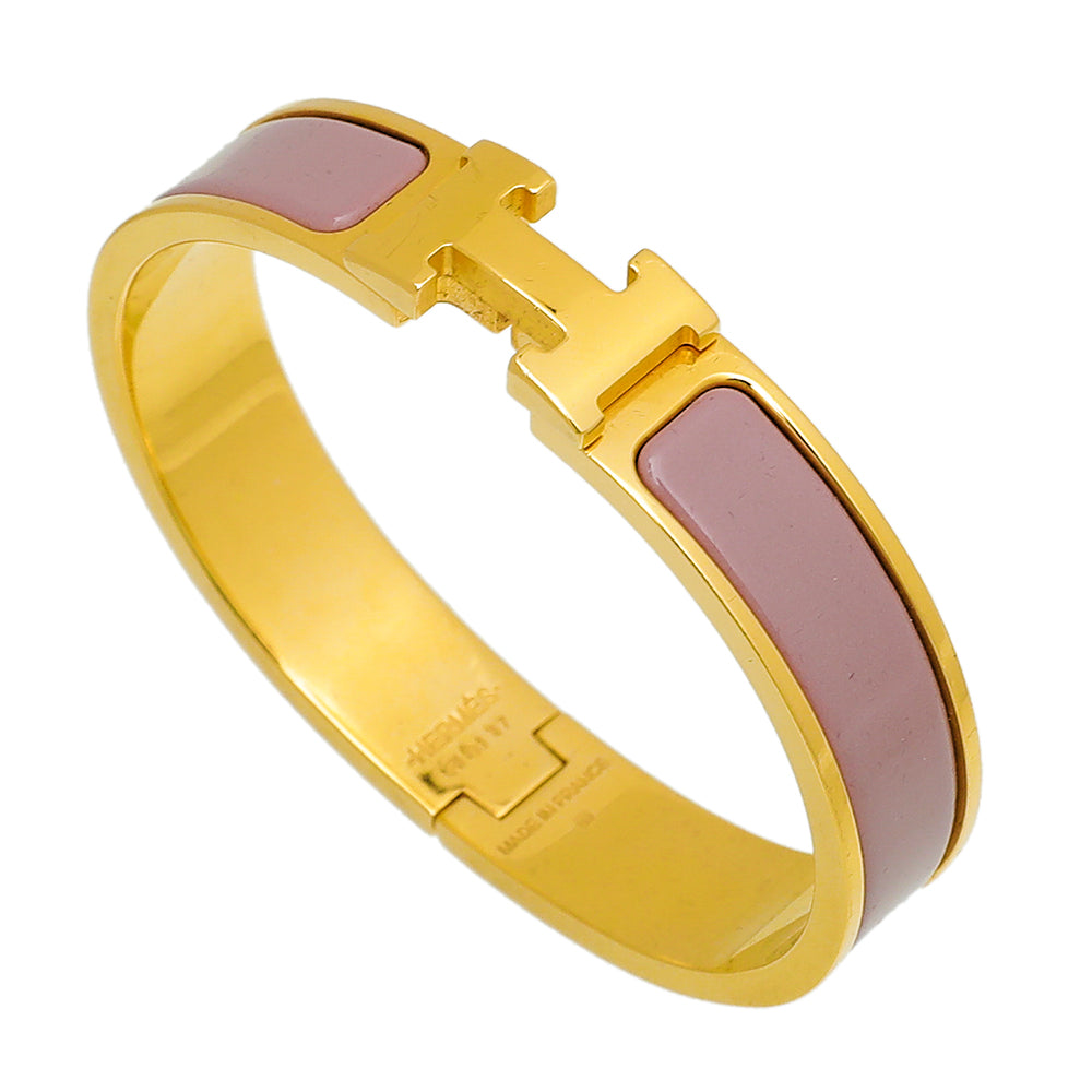 Hermes Mauve Clic H Bracelet-Hermes-THE CLOSET