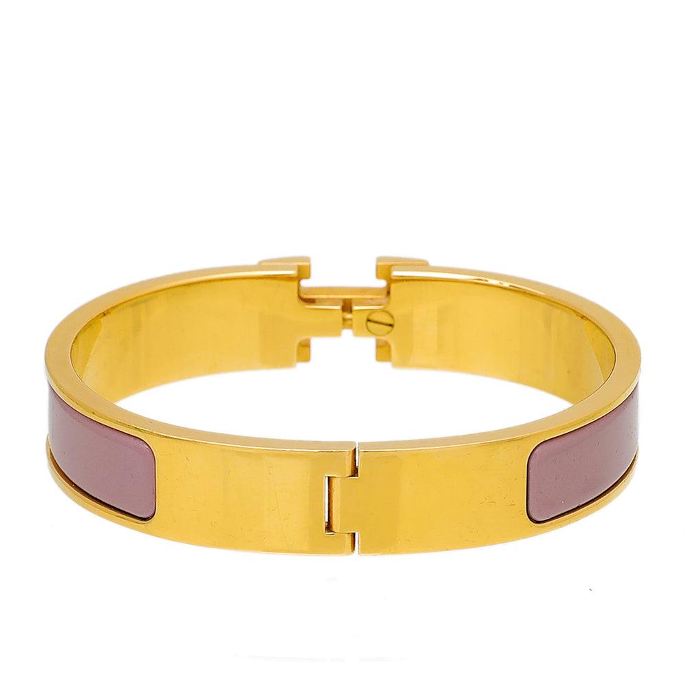 Hermes Mauve Clic H Bracelet-Hermes-THE CLOSET