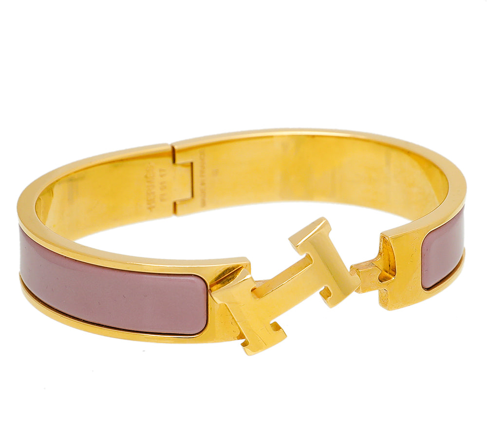 Hermes Mauve Clic H Bracelet-Hermes-THE CLOSET