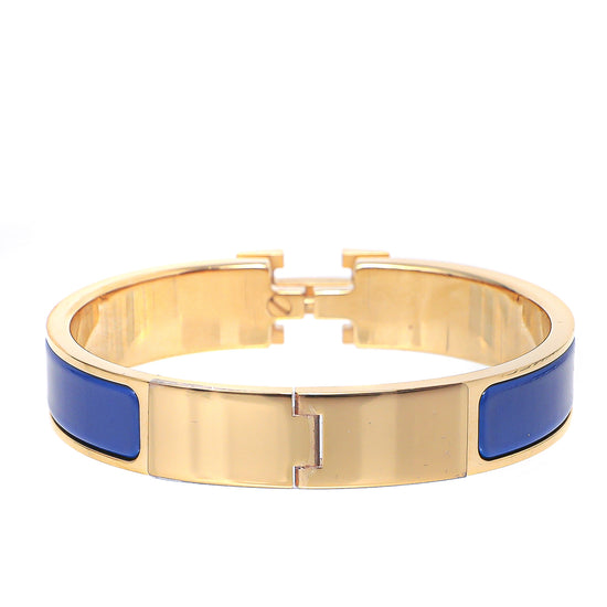 Hermes Indigo Blue Clic H Bangle Narrow Bracelet