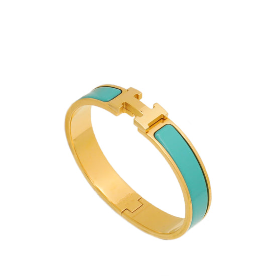 Hermes Tiffany Blue Clic H Bracelet