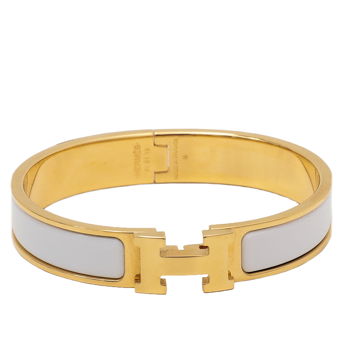Hermes White Clic H Bracelet-Hermes-THE CLOSET