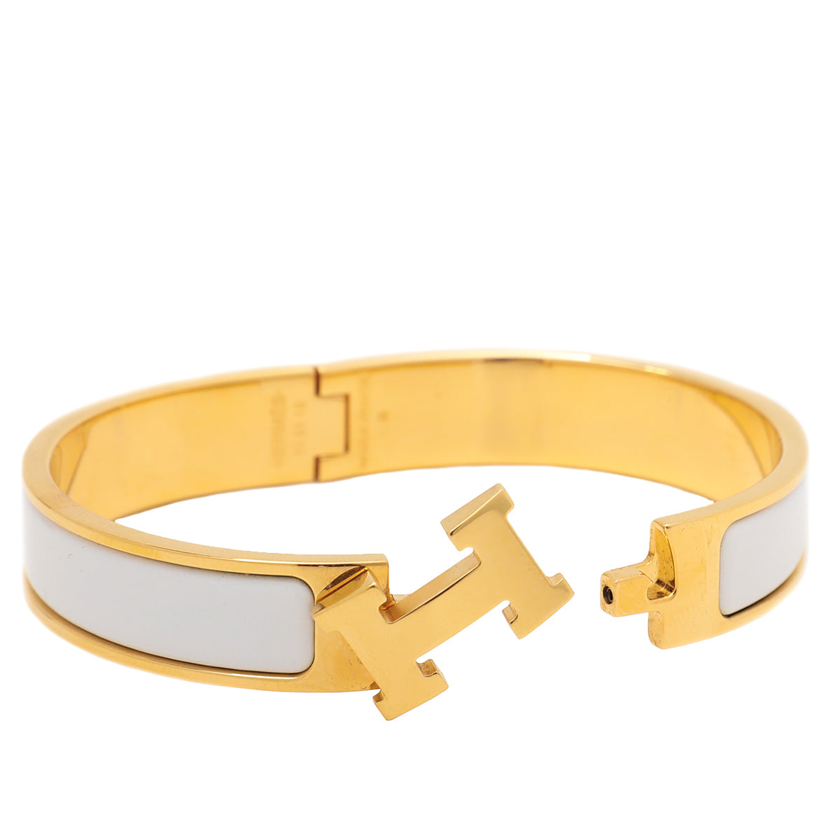 Hermes White Clic H Bracelet-Hermes-THE CLOSET