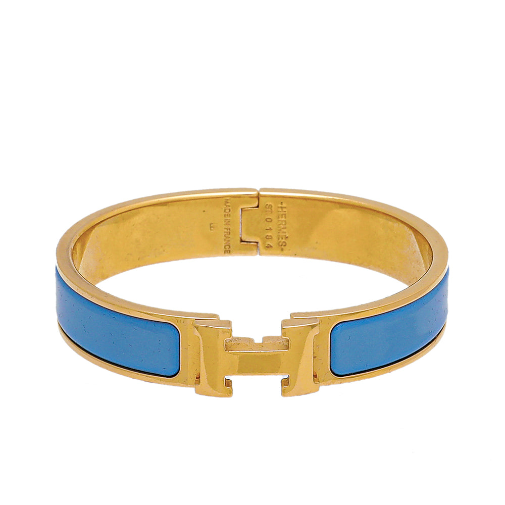 Hermes Blue Clic H Bracelet